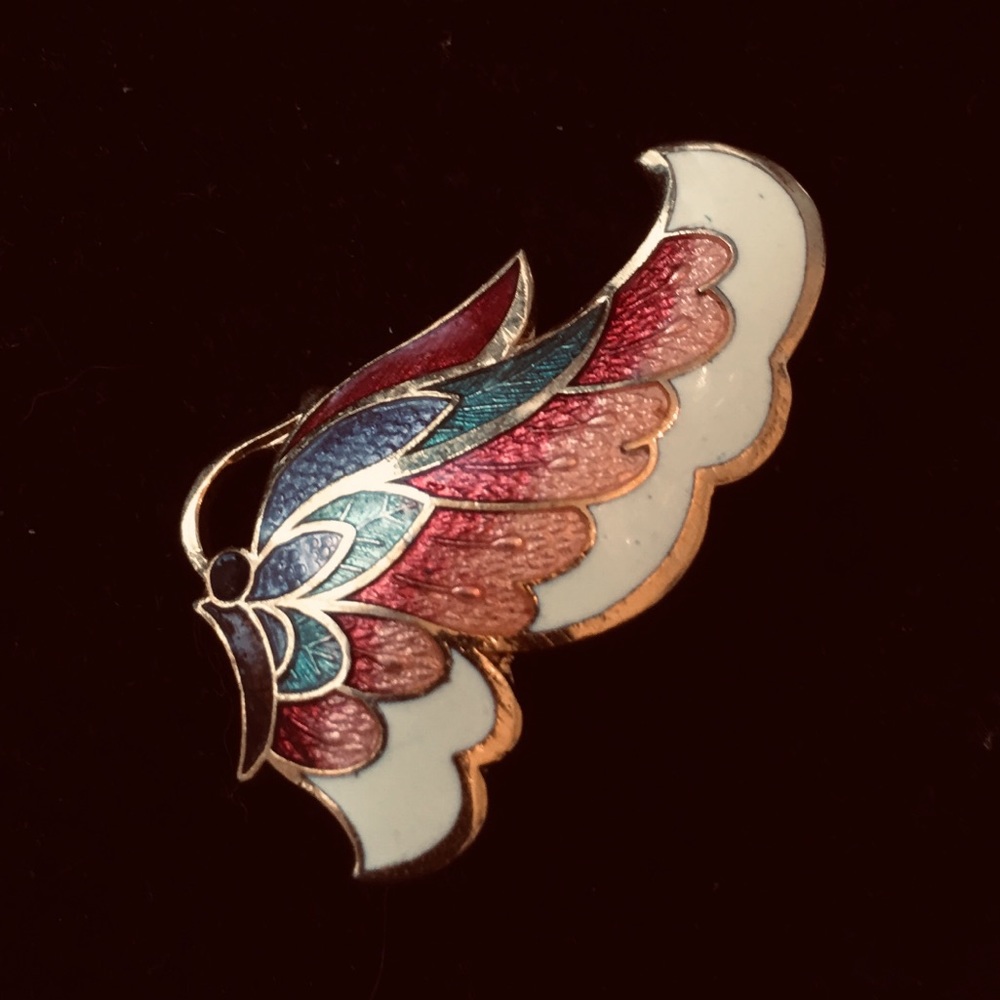 Vintage Butterfly Cloisonné Pin